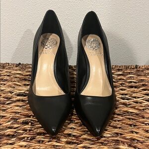 Vince Camuto Elegant Black Leather Heels